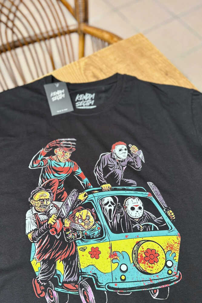 Korku Filmi Halloween Chucky Freddy Cadılar Movie Film Sinema Baskılı Tişört Unisex - 5