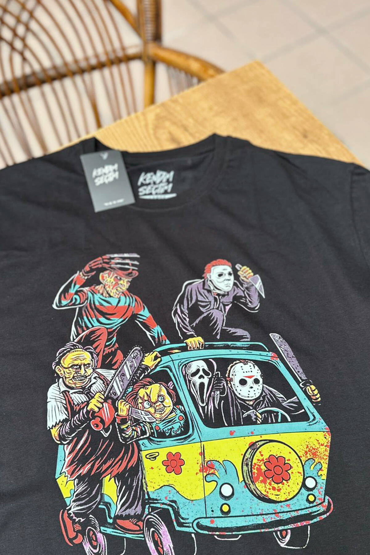 Korku Filmi Halloween Chucky Freddy Cadılar Movie Film Sinema Baskılı Tişört Unisex - 5