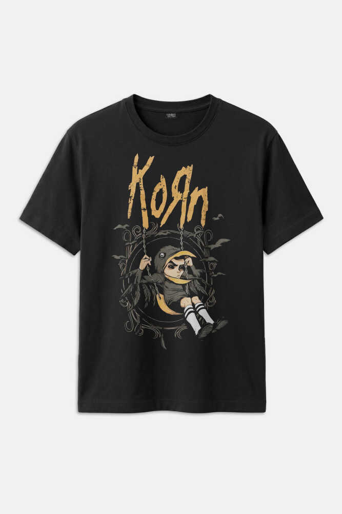 Korn Metal Rock Müzik Baskılı Tişört Unisex