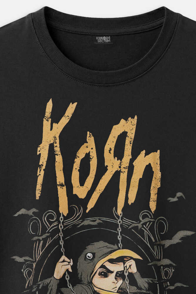 Korn Metal Rock Müzik Baskılı Tişört Unisex (1)