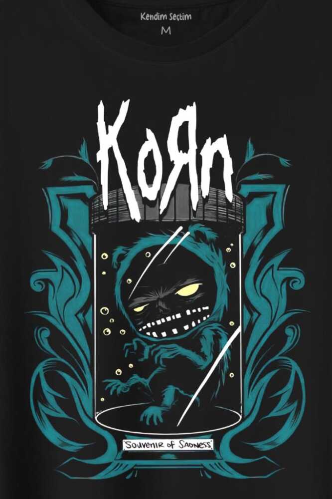 Korn Souvenir Of Sadness Metal Rock Baskılı Siyah Tişört Unisex - 2