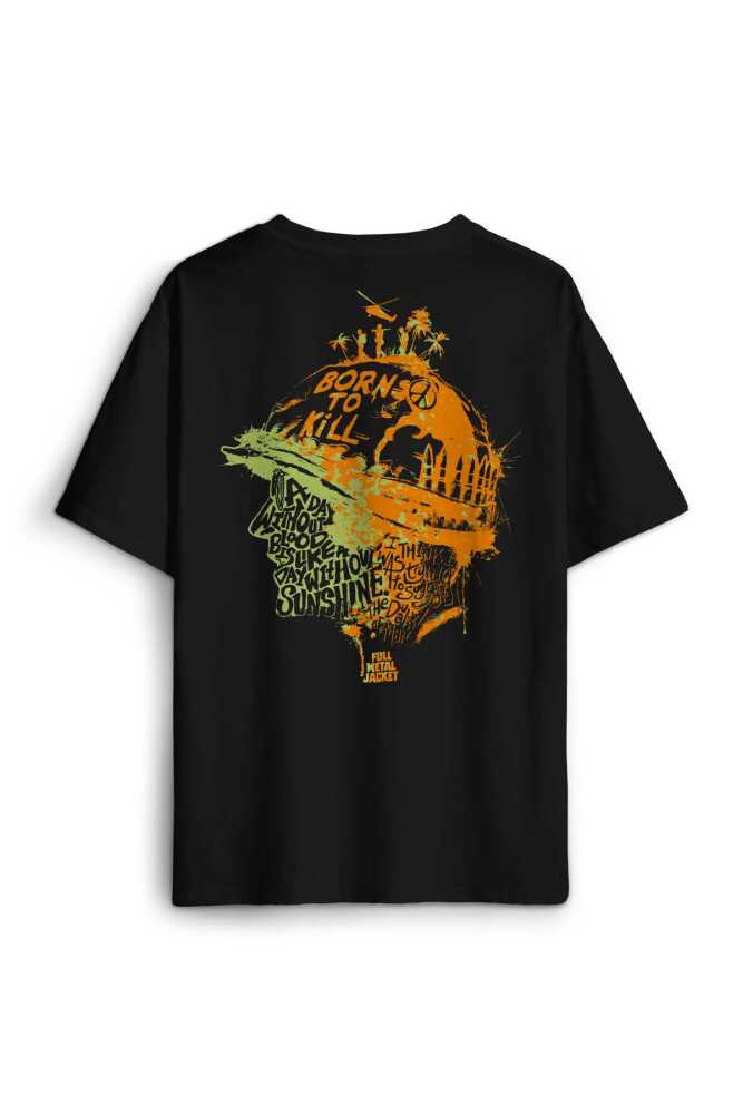 Kubrick Full Metal Jacket Filmi Orange Sırt Ön Baskılı Oversize Tişört Unisex