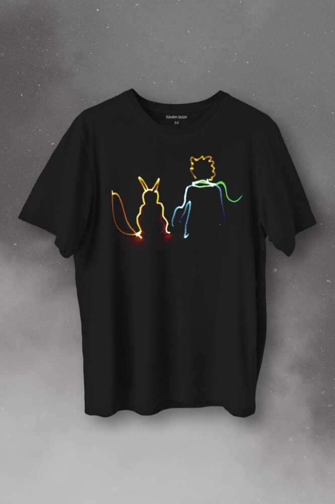 Küçük Prens Çizim Temalı Baskılı Tişört Unisex