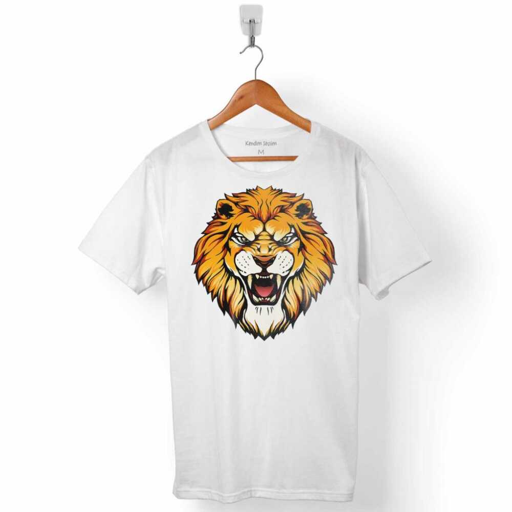 Kükreyen Aslan Kafası Head Lion Arslan Erkek Tişört