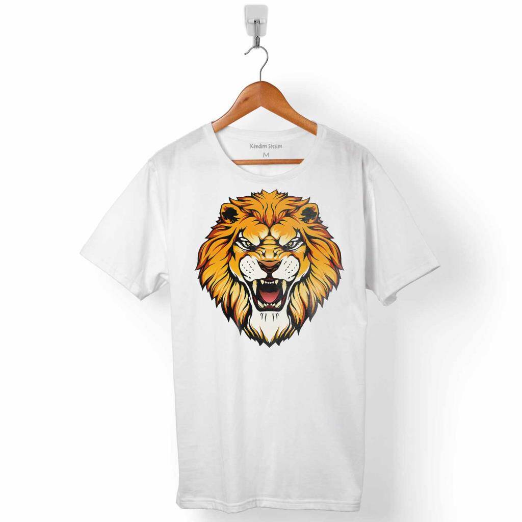 Kükreyen Aslan Kafası Head Lion Arslan Erkek Tişört