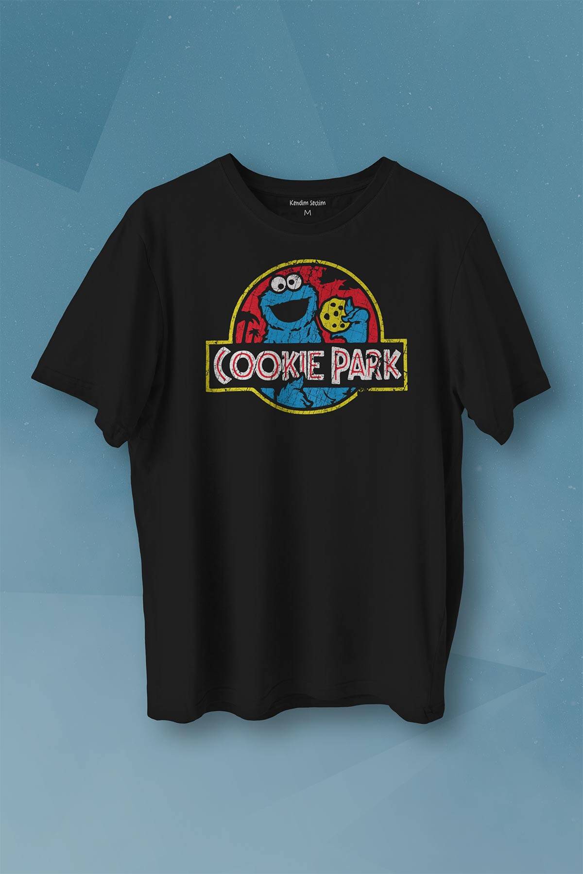 Kurabiye Canavarı Cookie Jurassic Park Baskılı Tişört Unisex