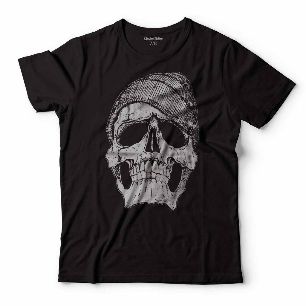 Kuru Kafa Skull İskelet Beret Bere Fes Çocuk Tişört