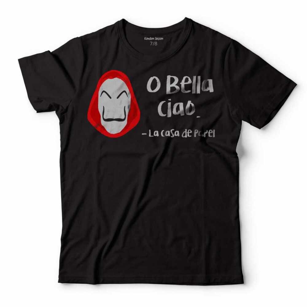 La Casa De Papel O Ciao Çav Bella Dali Maske Çocuk Tişört