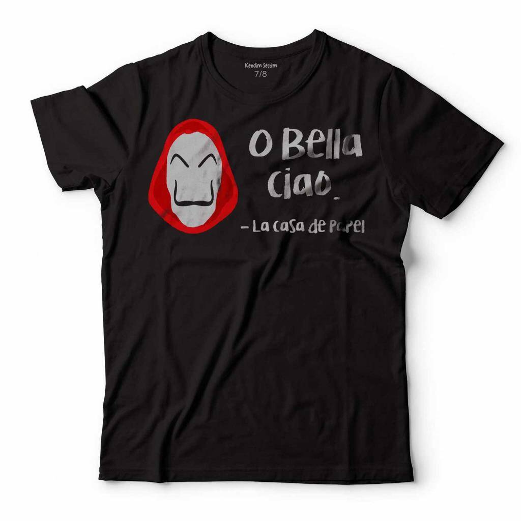 La Casa De Papel O Ciao Çav Bella Dali Maske Çocuk Tişört