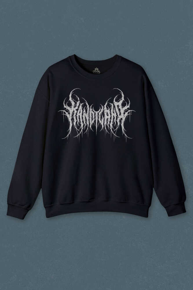 Lacivert Sweatshirt Gotik Kandyland Logo Candy Gothic Baskılı Unisex Sweat
