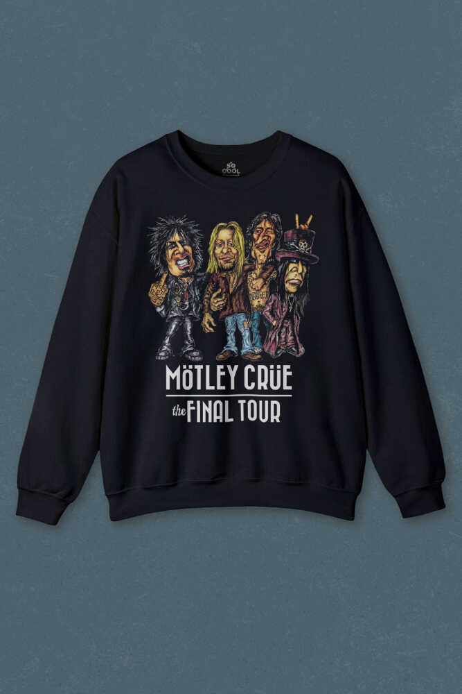 Lacivert Sweatshirt Mötley Crüe Heavy Metal The Final Tour Baskılı Unisex Sweat