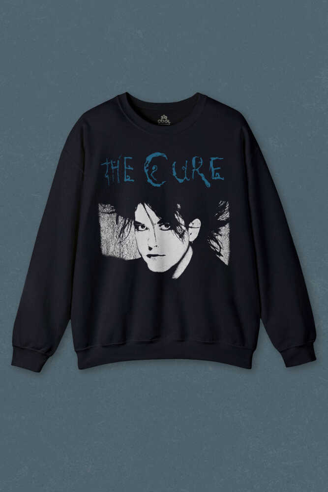 Lacivert Sweatshirt The Cure Robert Smith Vintage Baskılı Unisex Sweat