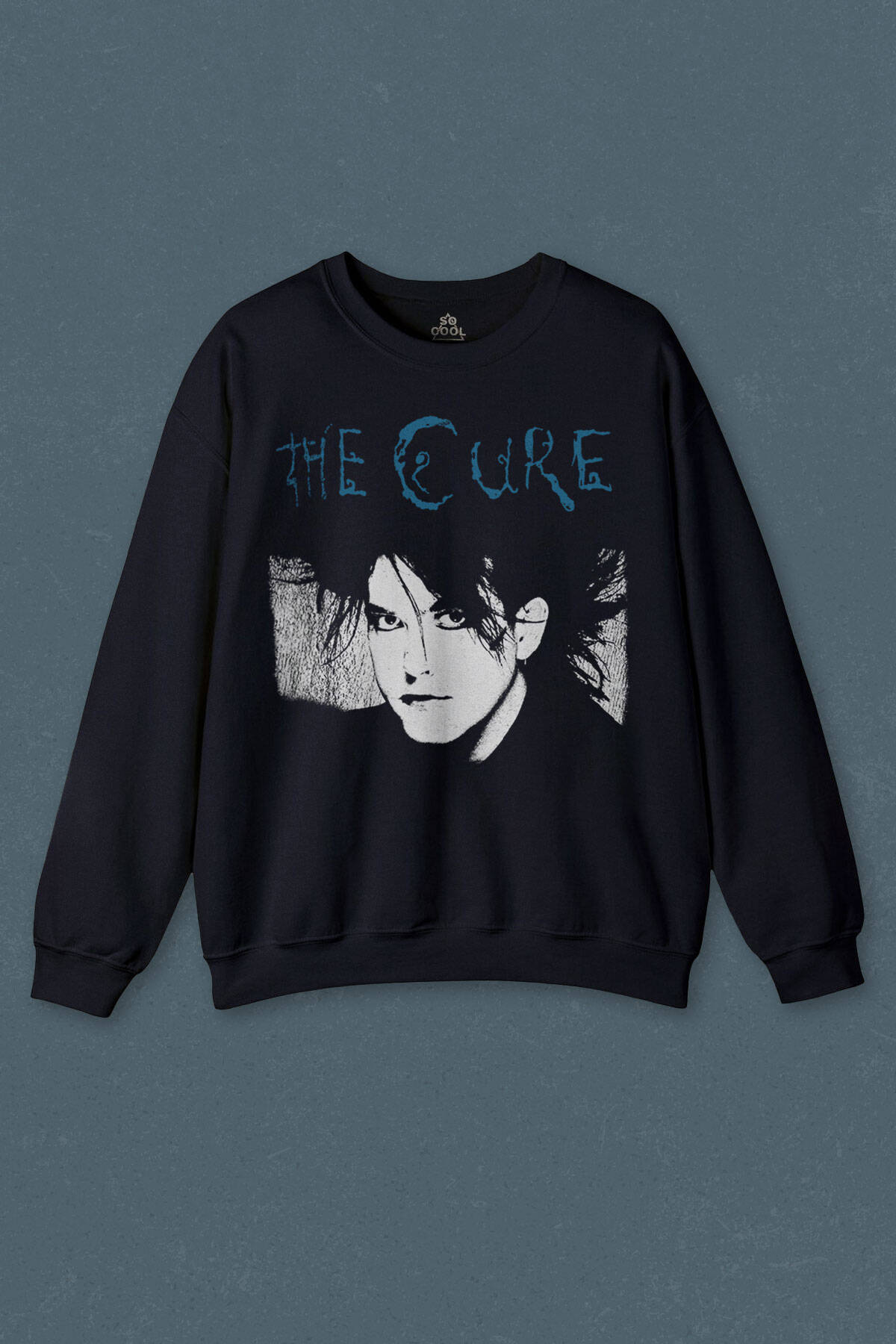 Lacivert Sweatshirt The Cure Robert Smith Vintage Baskılı Unisex Sweat - 1