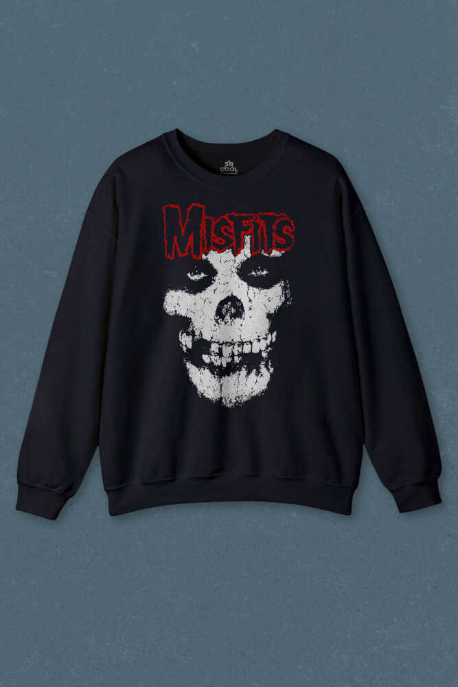 Lacivert Sweatshirt The Misfits Legacy Of Brutality Punk Rock Music Baskılı Unisex Sweat