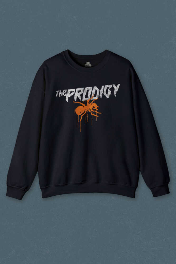 Lacivert Sweatshirt The Prodigy Electronic Dance Music Flint Müzik Karınca Logo Baskılı Unisex Sweat