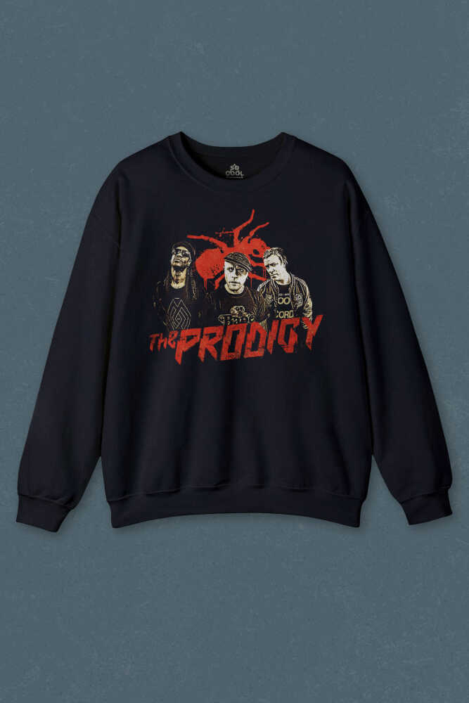 Lacivert Sweatshirt The Prodigy Flint Müzik Karınca Music Electronic Dance  Logo Baskılı Unisex Sweat