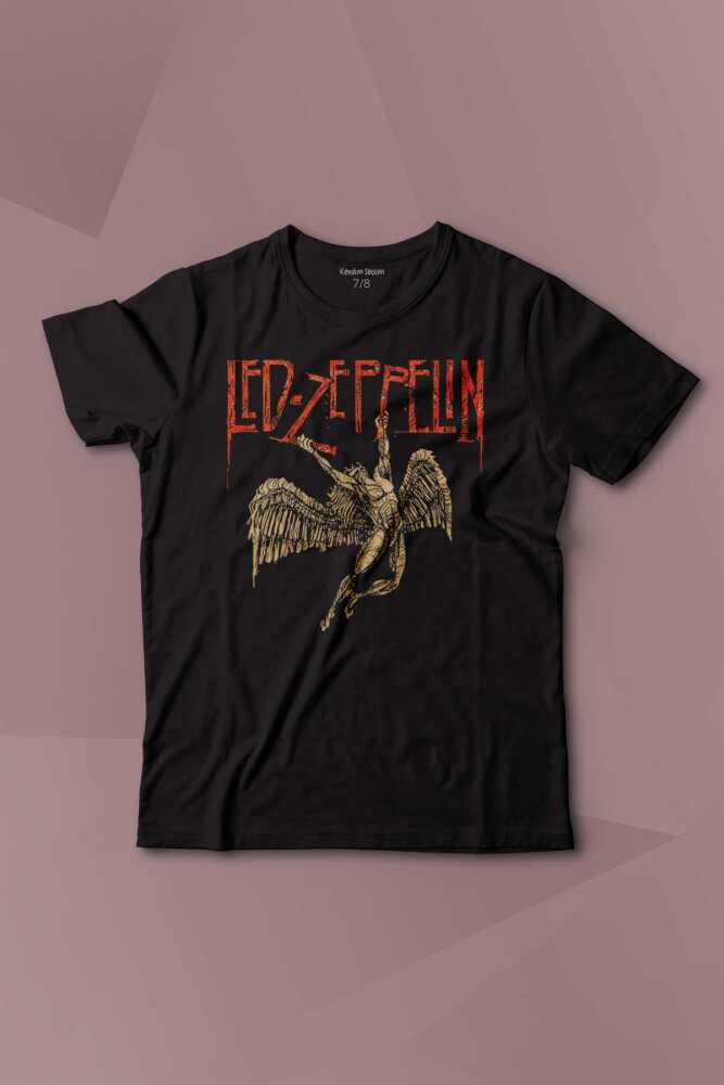 Led Zeppelin Falling Angel Rock Music Baskılı Çocuk Tişört Kısa Kollu