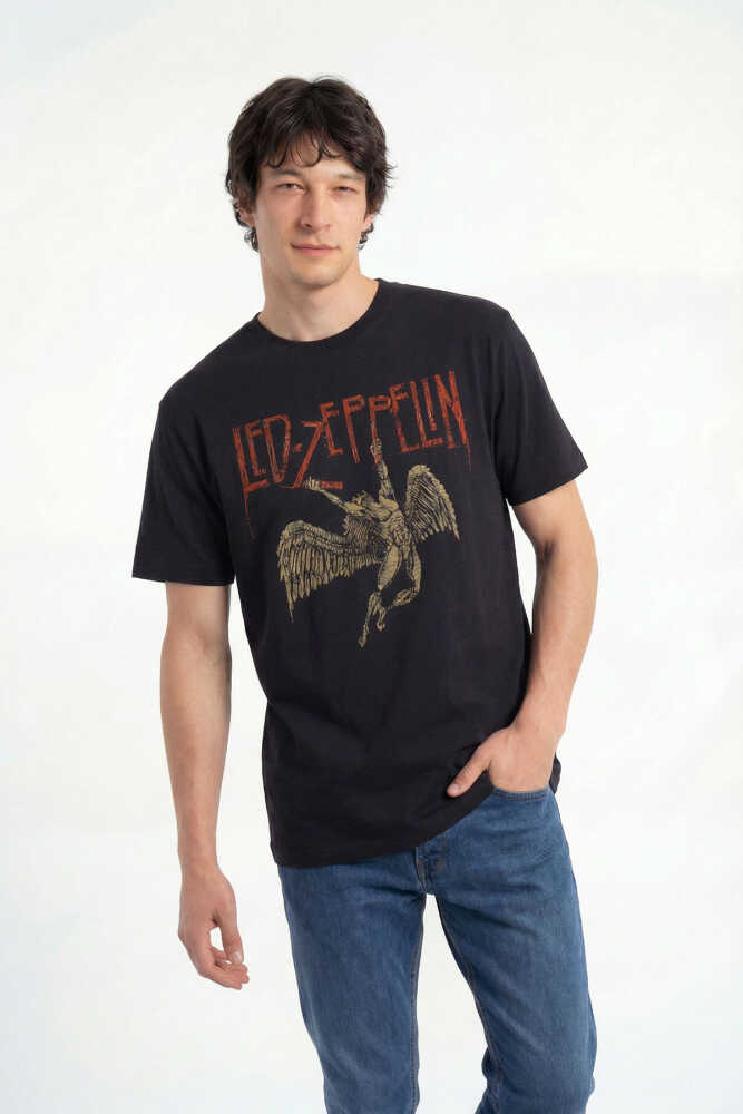 Led Zeppelin Falling Angel Rock Music Baskılı Tişört Unisex T-Shirt