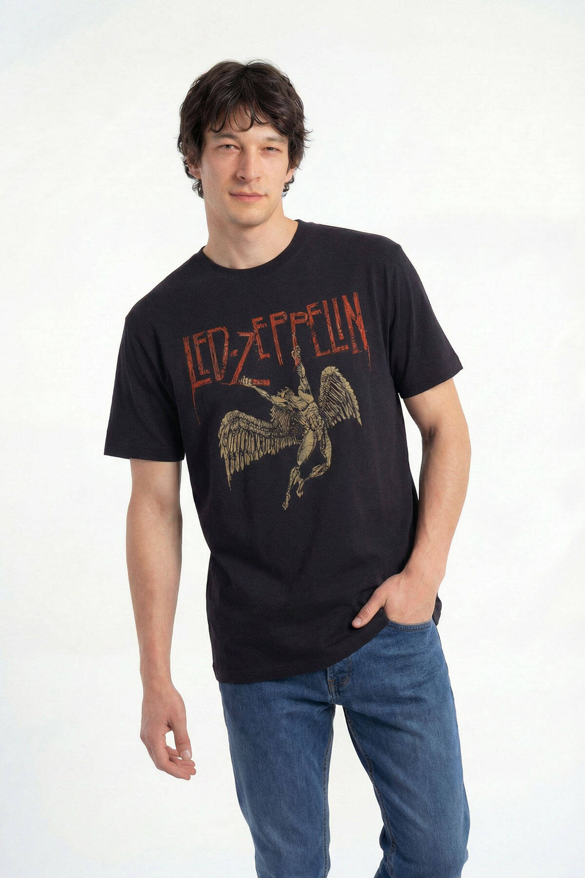Led Zeppelin Falling Angel Rock Music Baskılı Tişört Unisex T-Shirt