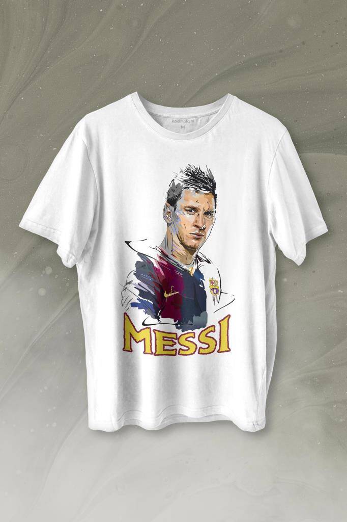 Lionel Messi King Fc Barcelona Psg 10 Numara Baskılı Tişört Unisex