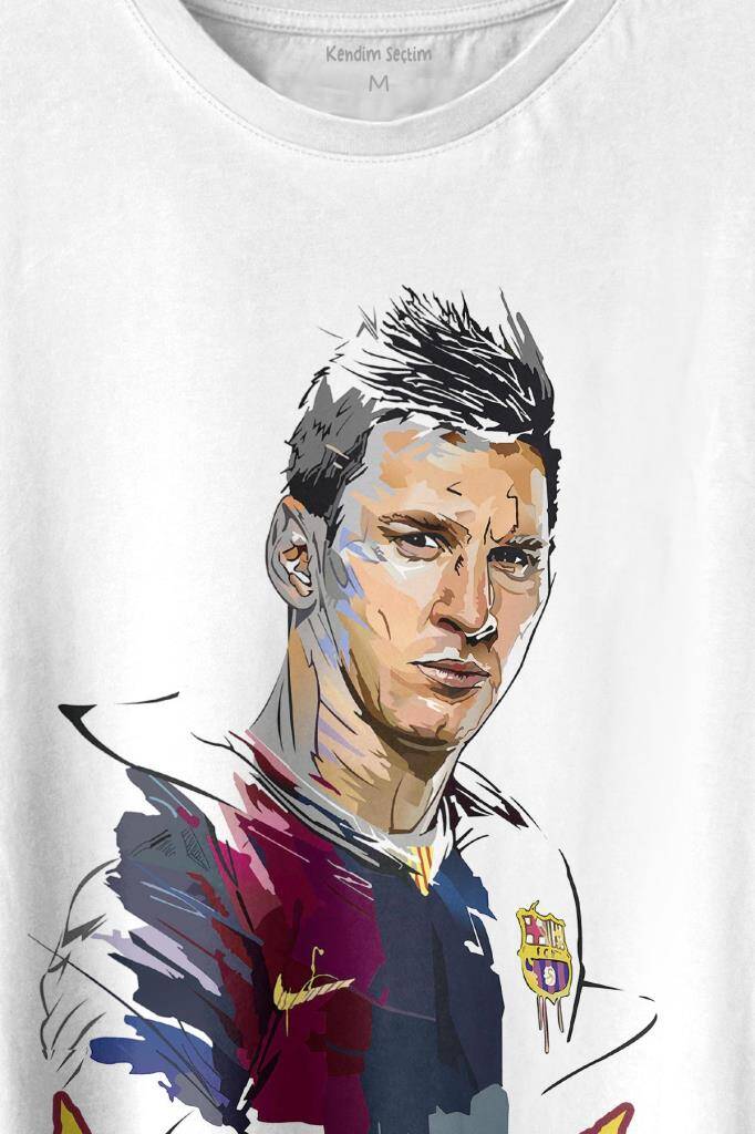 Lionel Messi King Fc Barcelona Psg 10 Numara Baskılı Tişört Unisex (1)