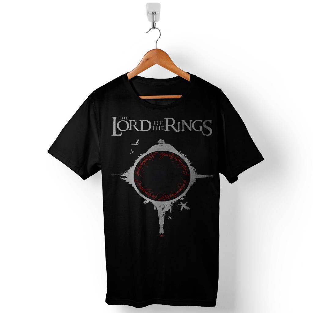 LOTR Lord Of The Rings Circle Yüzüklerin Efendisi Logo Baskılı Tişört Unisex - 1