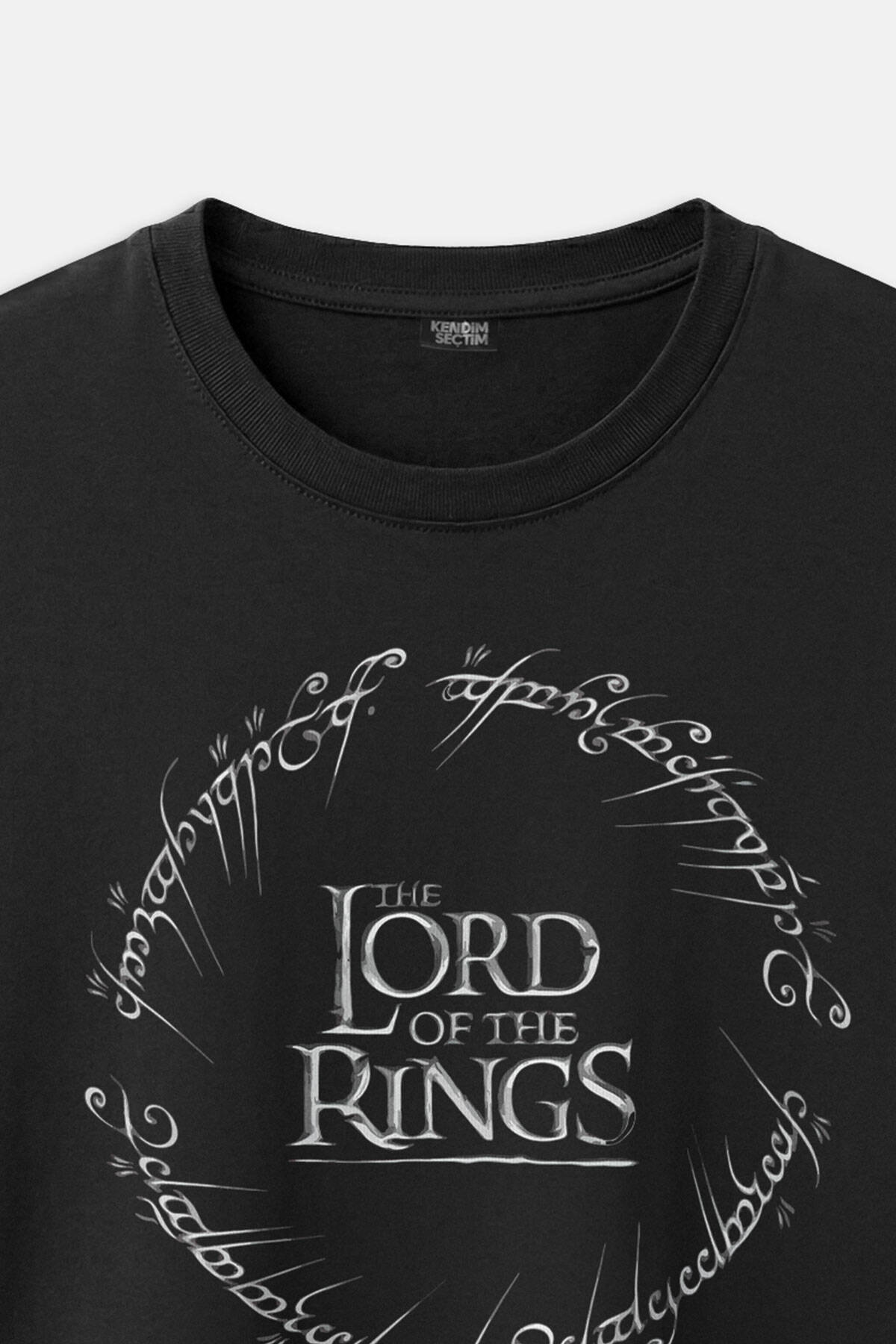 Lotr Lord Of The Rings Yüzüklerin Efendisi Logo Baskılı Tişört Unisex T-Shirt - 2