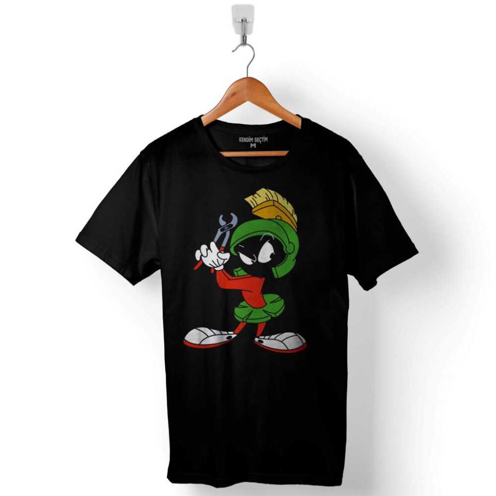Marvin The Martian Marslı Marvin Logo Baskılı Tişört Unisex