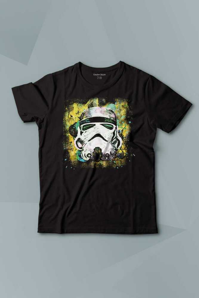 Mask Sarı Star Wars Baskılı Çocuk Tişört Kısa Kollu