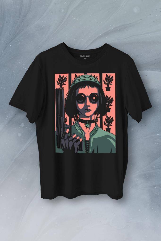Mathilda Leon Sevginin Gücü Leon The Professional Film Retro Baskılı Tişört Unisex