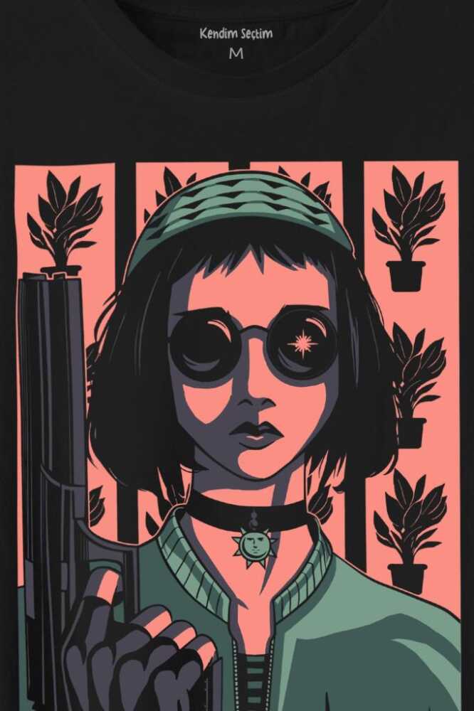 Mathilda Leon Sevginin Gücü Leon The Professional Film Retro Baskılı Tişört Unisex (1)