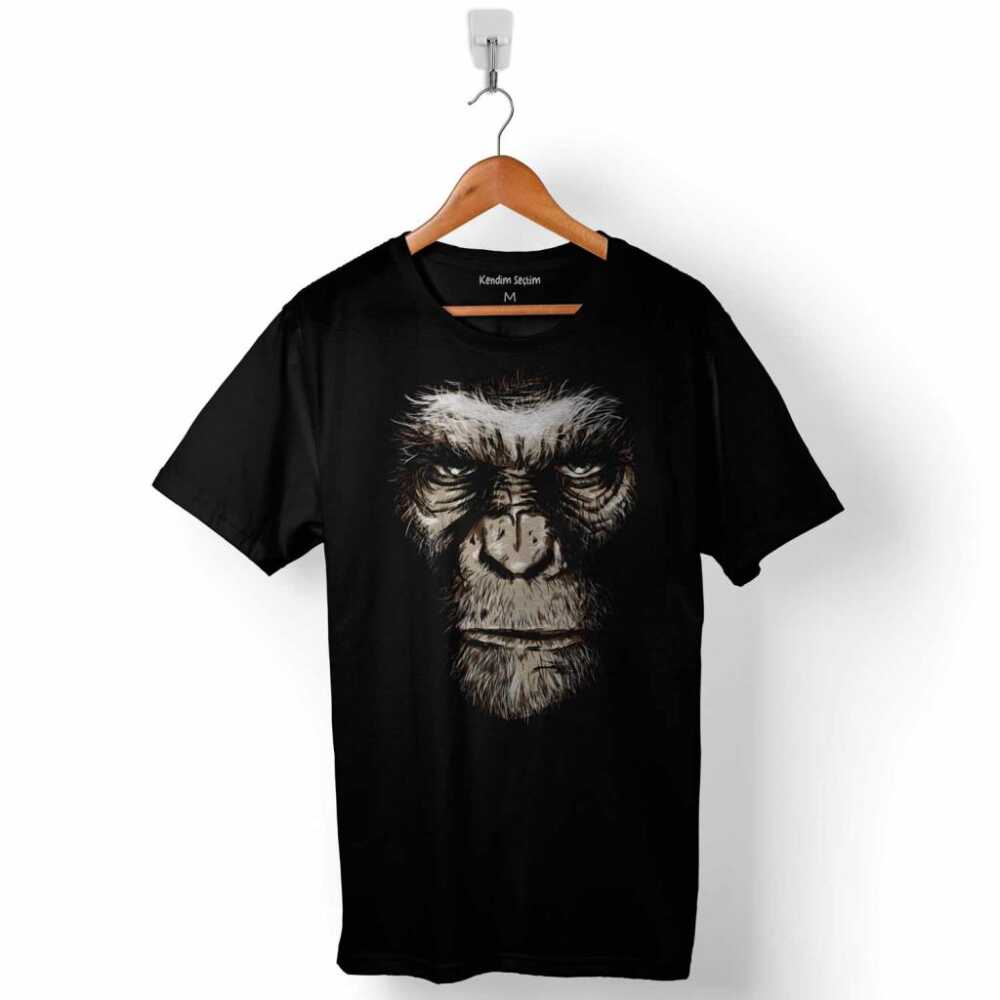Maymunlar Cehennemi Caesar Renkli Portre Evrim Evolution Maymun War Planet Apes Baskılı Tişört Unisex