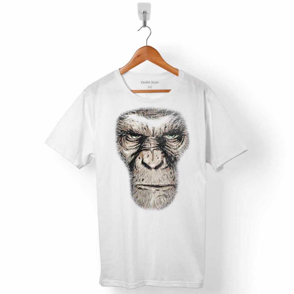 Maymunlar Cehennemi Caesar Renkli Portre Evrim Evolution Maymun War Planet Apes Erkek Tişört