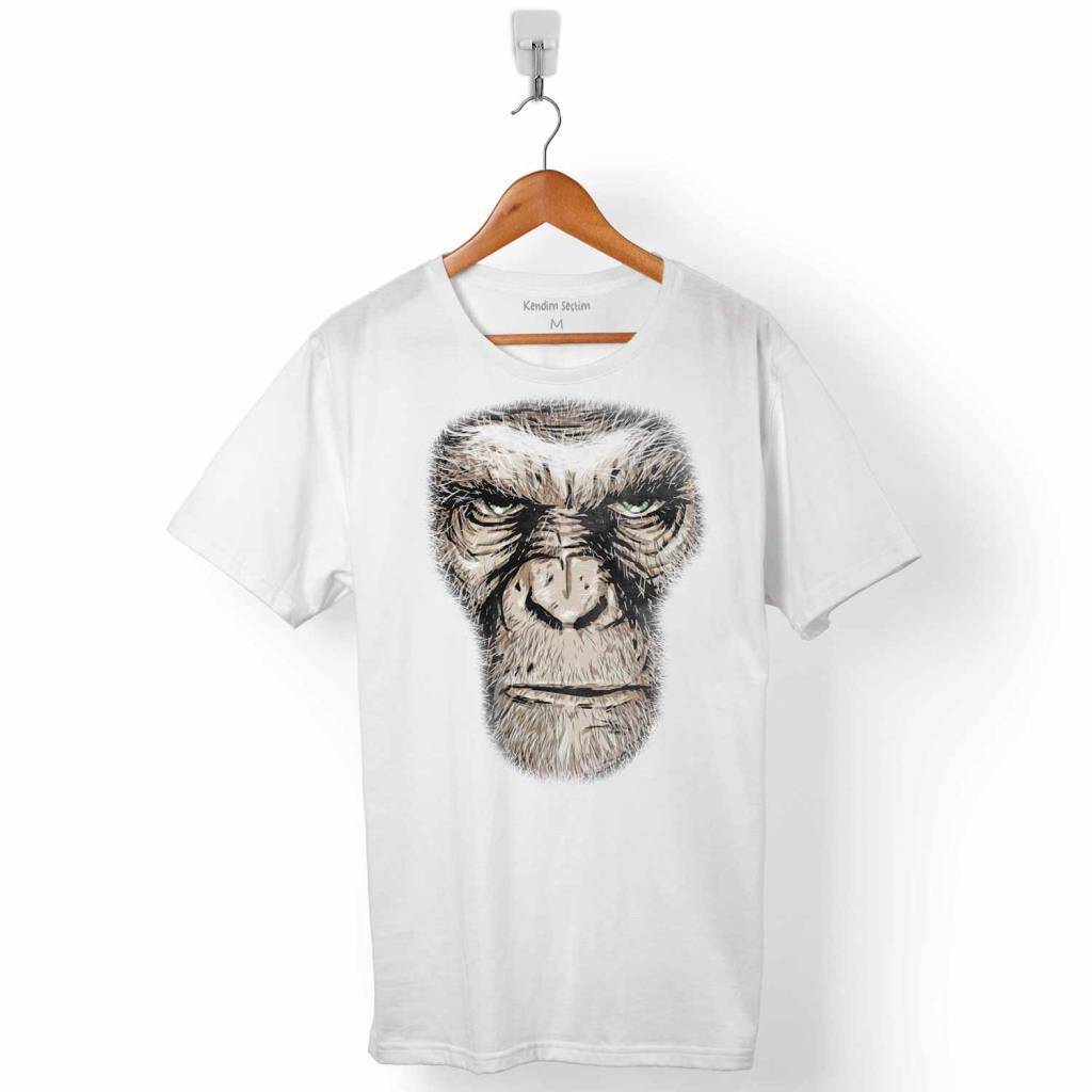 Maymunlar Cehennemi Caesar Renkli Portre Evrim Evolution Maymun War Planet Apes Erkek Tişört