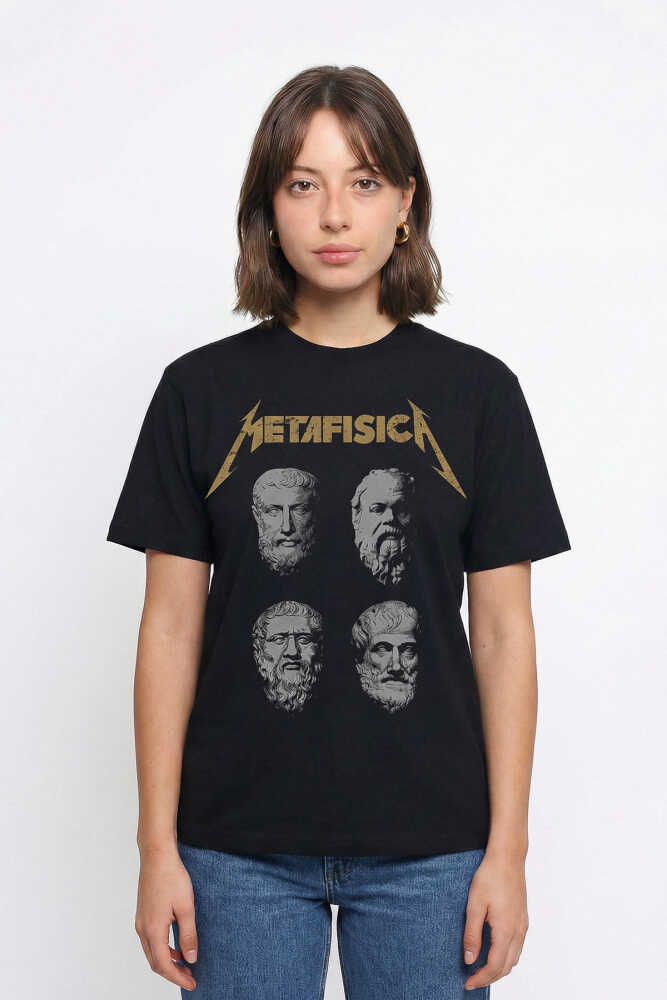Metafisica Metallica Metafizik Felsefe Filozof Baskılı Tişört Unisex T-Shirt - 3