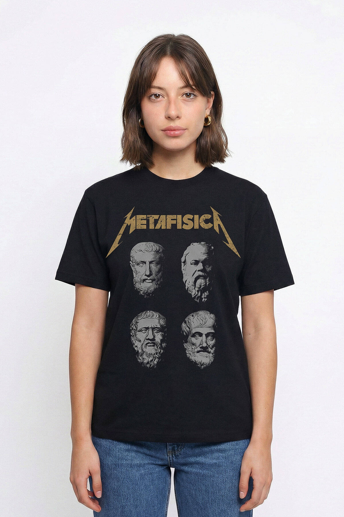 Metafisica Metallica Metafizik Felsefe Filozof Baskılı Tişört Unisex T-Shirt - 3