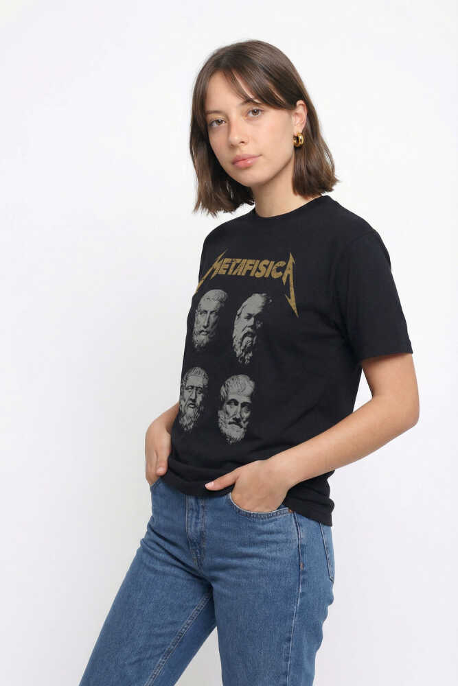 Metafisica Metallica Metafizik Felsefe Filozof Baskılı Tişört Unisex T-Shirt