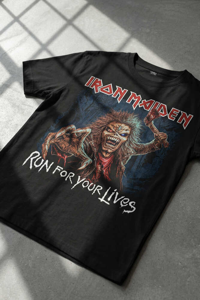 Metal Music Iron Maiden Guitar Gitar Skull Siyah Regular Fit Tişört - 2