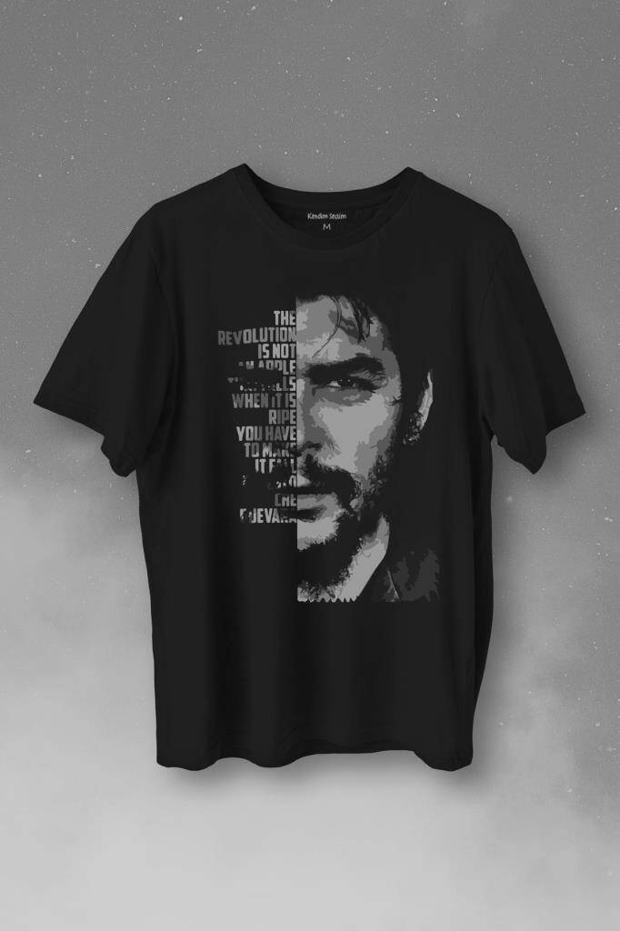 Metal Poster Ernesto Che Guevara Half Face Yarım Yüz Baskılı Tişört Unisex