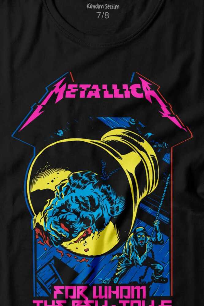 Metallica For Whom The Bell Tolls New Yeni Rock Metal Müzik Baskılı Çocuk Tişört (1)
