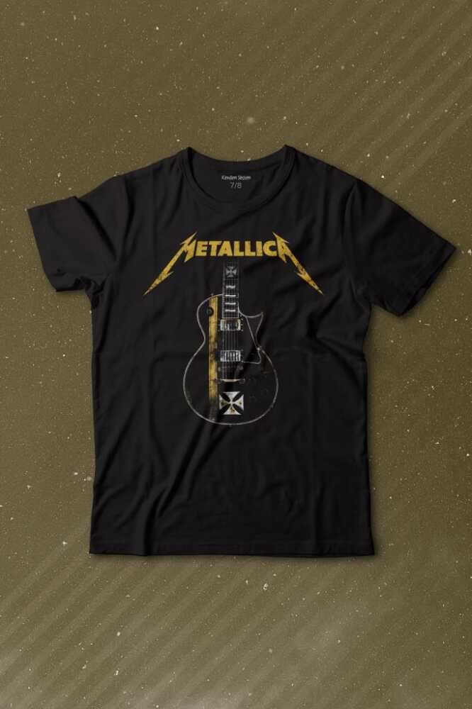 Metallica Iron Cross Gitar Baskılı Çocuk Tişört