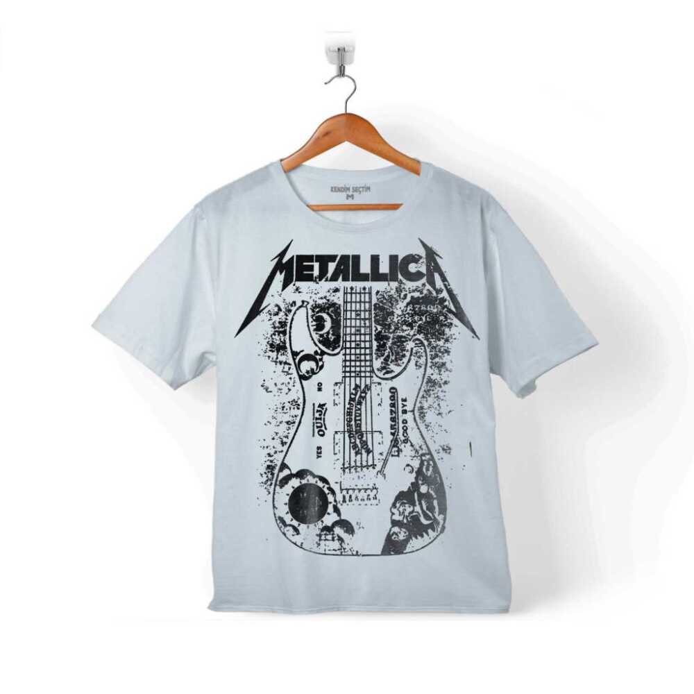 Metallica Kirk Ouija Board Guitar Rock Gitar Çocuk Tişört Beyaz