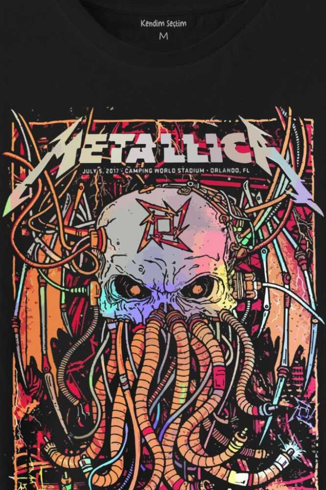 Metallica Music Poster Rock Metal Baskılı Tişört Unisex (1)