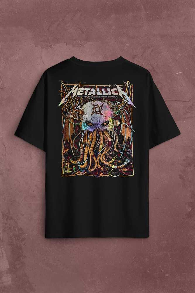 Metallica Music Poster Rock Metal Sırt Ön Baskılı Oversize Tişört Unisex