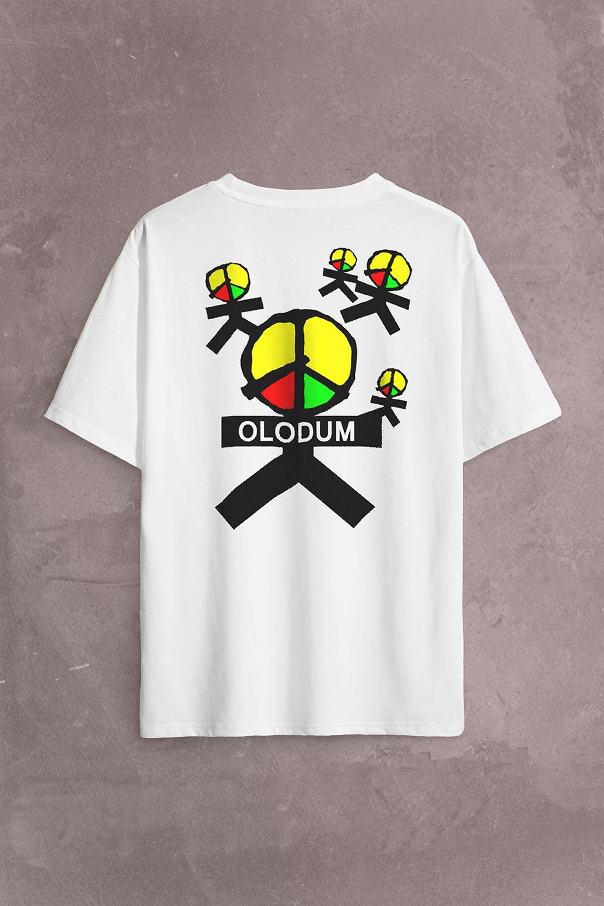 Michael Jackson Olodum They Don't Care Sırt Ön Baskılı Beyaz Oversize Tişört Unisex (1)