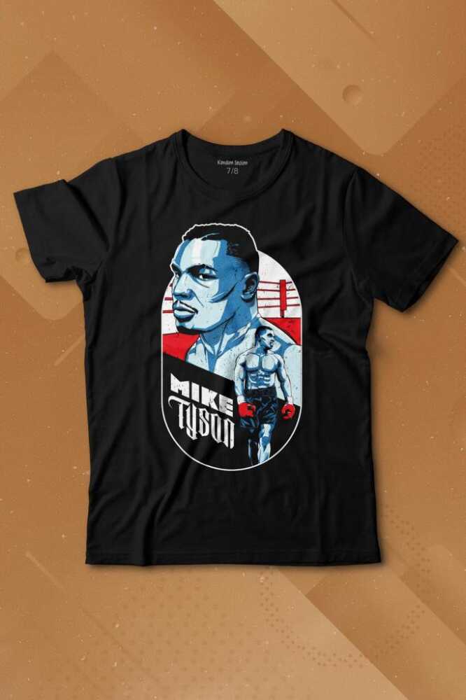 Mike Tyson Boks Box Spor Kral Ring Baskılı Tişört Çocuk T-shirt - 1