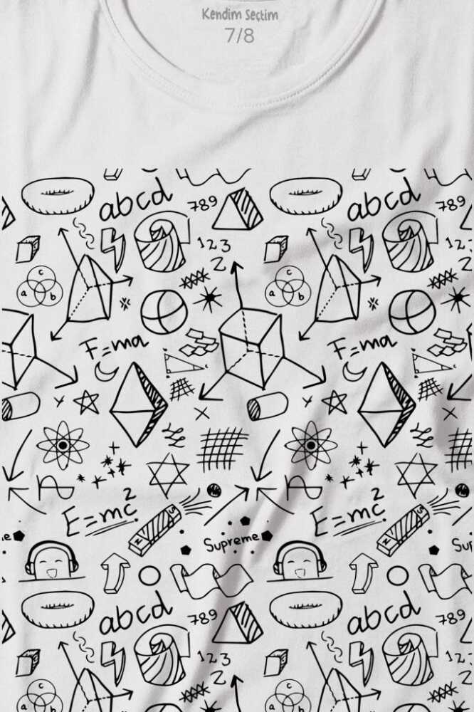 Minimal Drawing Çizim Geometrik Baskılı Çocuk Tişört (1)