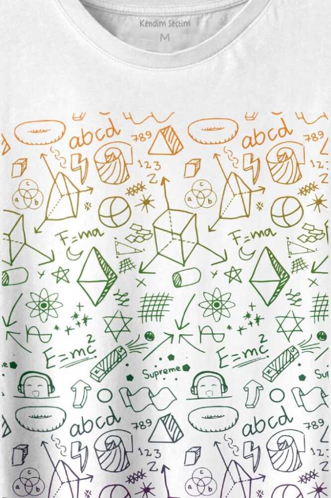 Minimal Drawing Çizim Geometrik Renk Baskılı Tişört Unisex - 2