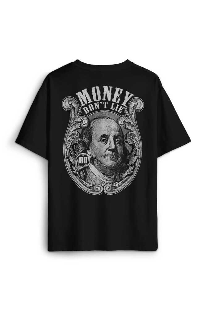 Money Don't Lie Dollars USD Sırt Ön Baskılı Oversize Tişört Unisex - 1