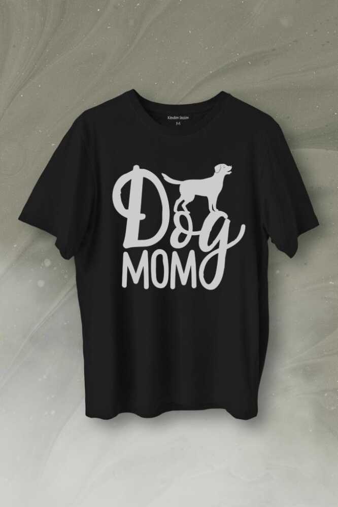 Mother Of Dog Mom Köpek Annesi Hayvansever Veteriner Mommy Baskılı Siyah Tişört Unisex